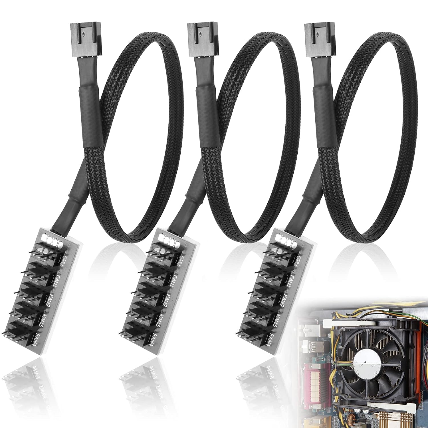 PWM Lüfter Splitterkabel 4 Pin PWM Lüfter Splitterkabel 5-Port-Lüfter ...